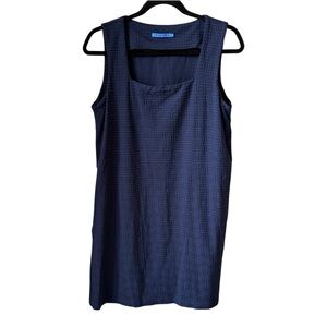 J. McLaughlin Textured Navy Midi Dress